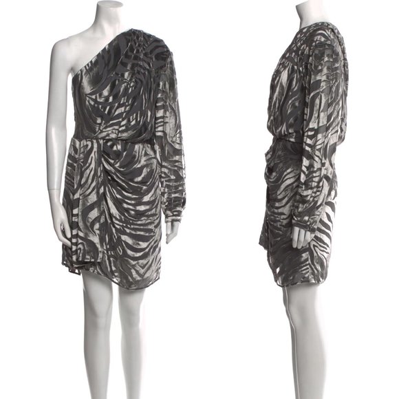 IRO Nimas one-sleeve draped devoré-velvet mini dress - Picture 15 of 15